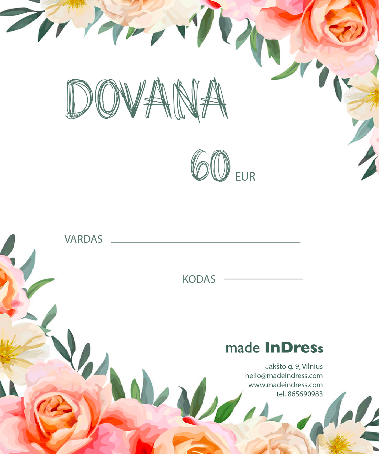 Dovanų kuponas 60
